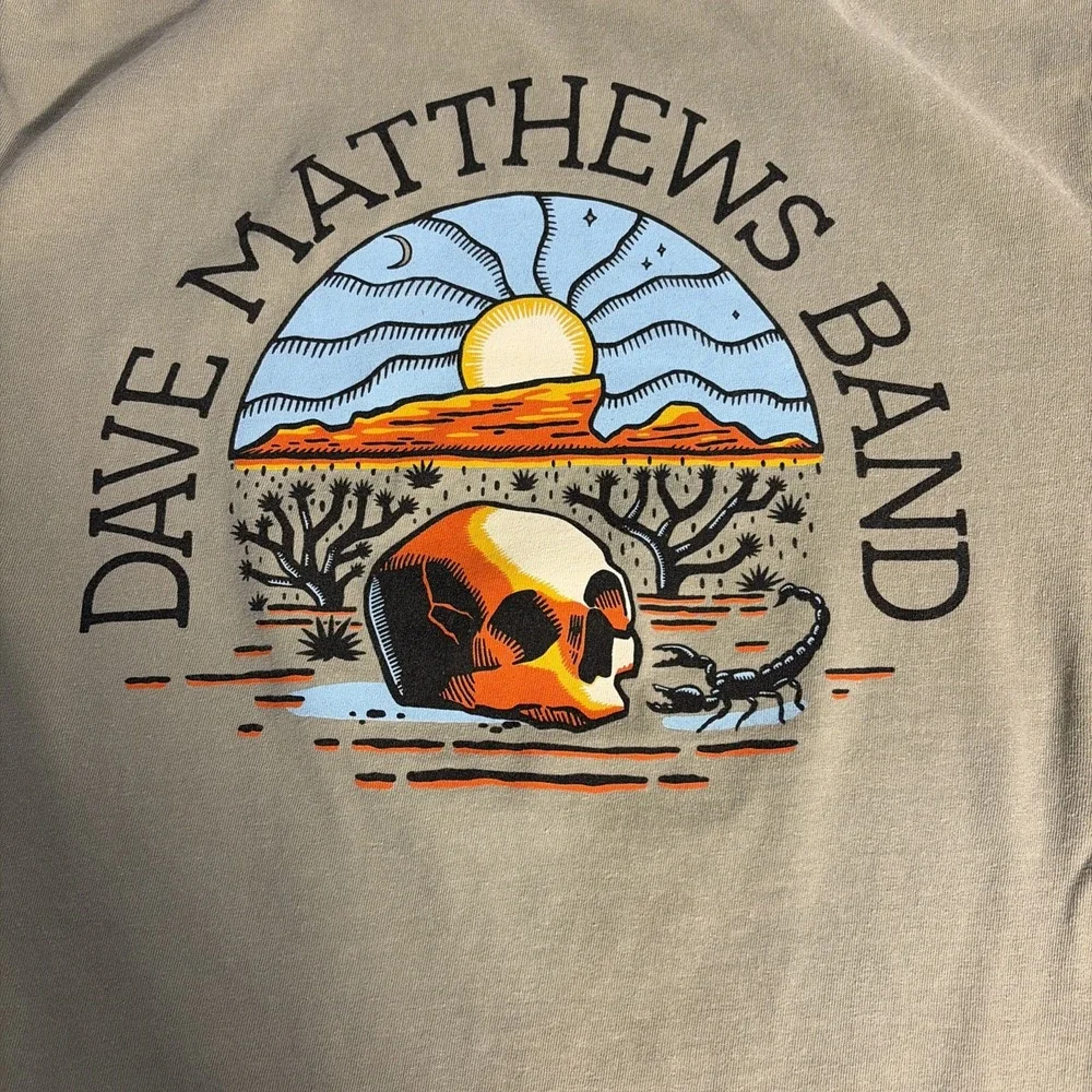 Dave Matthew's Band Desert Skull T Shirt Adult M Rock Band Skull